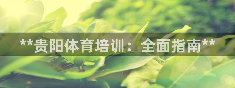 尊龙2020：**贵阳体育培训：全面指南**