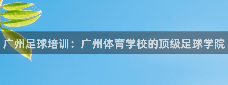 kb88凯时唯一官网注册：广州足球培训：广州体育学校